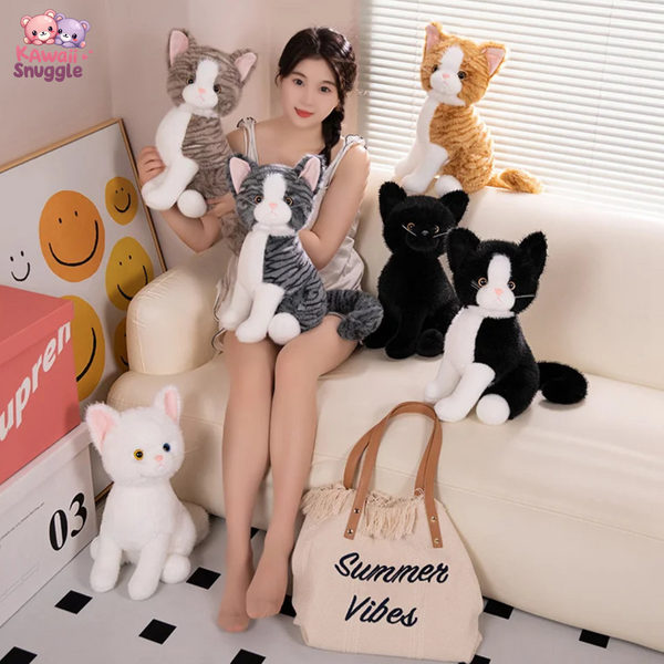 Kawaii Sitting Cat Plush Toy - Adorable Snuggly Companion