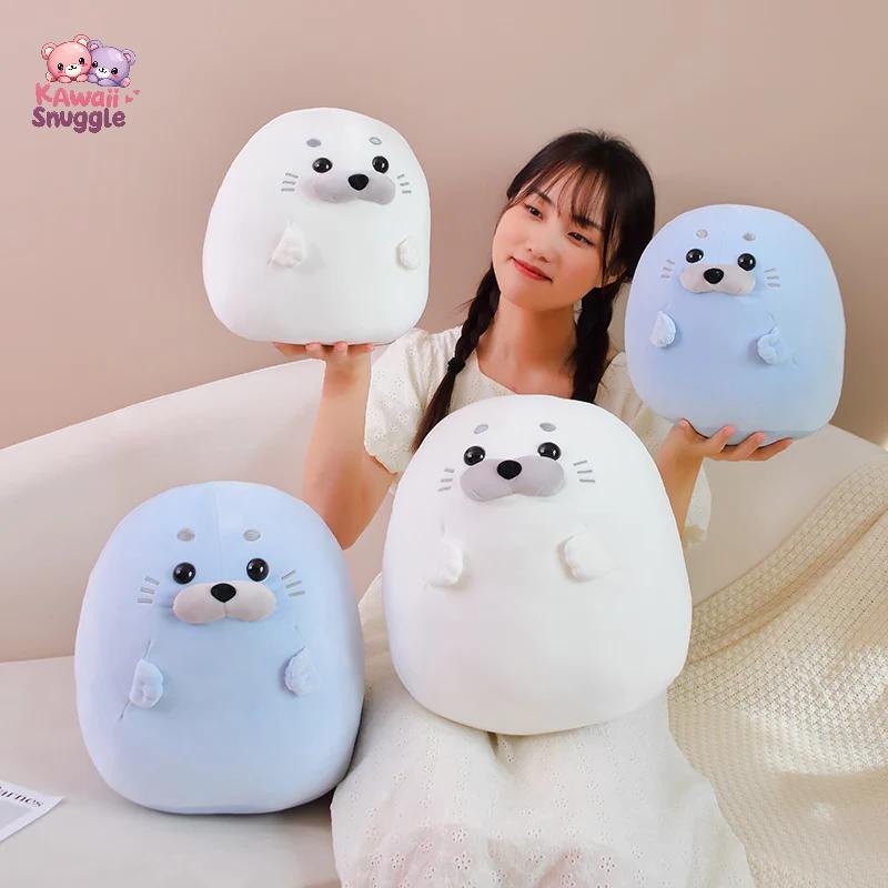 Plush Seal Round Pillow – The Softest Ocean Buddy Kawaii Snuggle