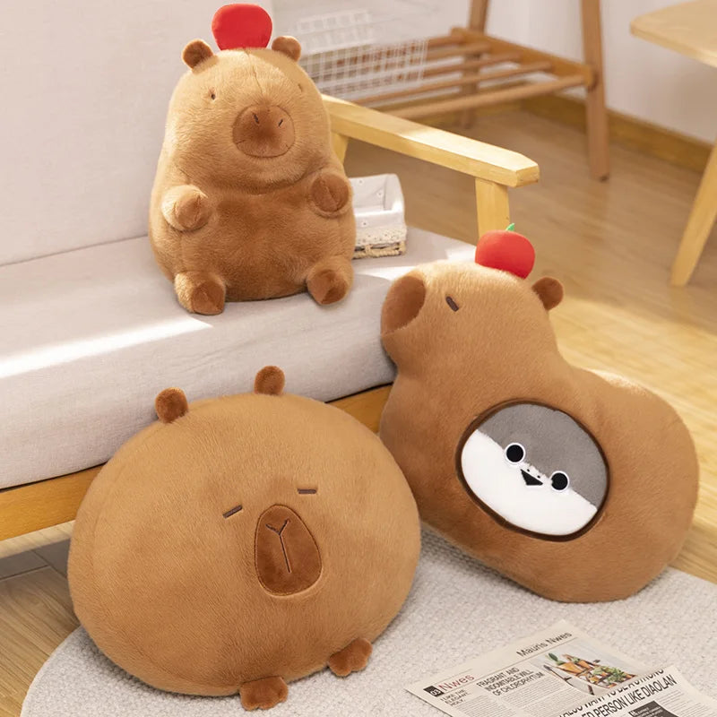2-in-1 Capybara Sacabambaspis Pillow – A Whimsical Creature Combo for Cozy Days