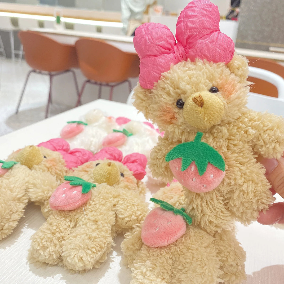 Cartoon Strawberry Princess Bear Plush Toy – A Pocket-Sized Dose of Kawaii Magic