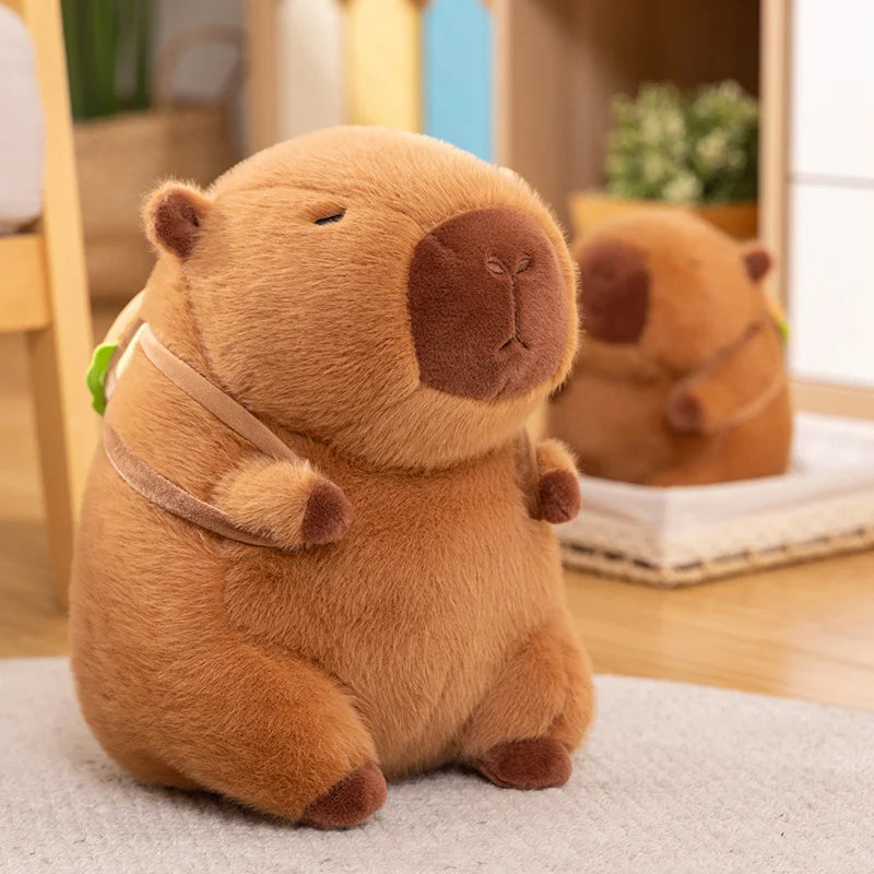 Capybara With Hamburger Plush Toys Accompany Toy Stuffed Animals Puppy Doll