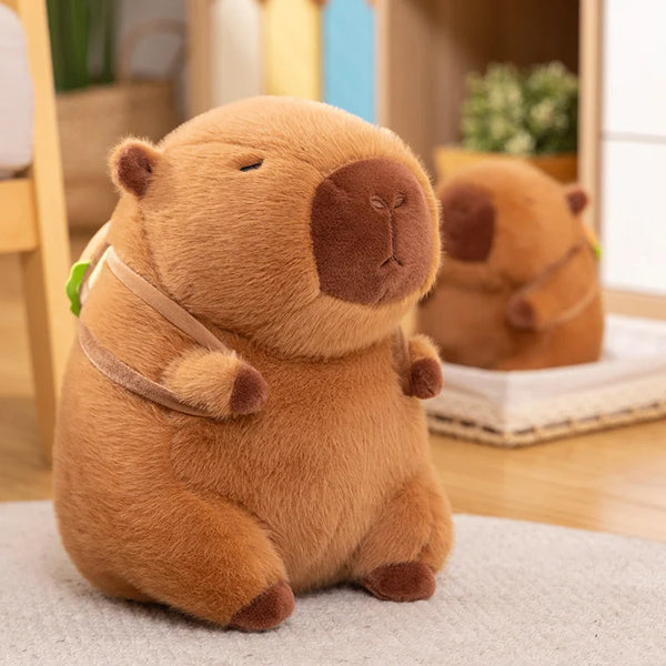Capybara With Hamburger Plush Toys Accompany Toy Stuffed Animals Puppy Doll