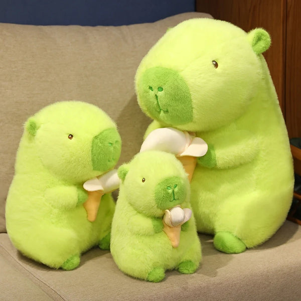 Fluffy Capybara Plush Doll – A Kawaii Banana-Hugging Buddy for All Ages