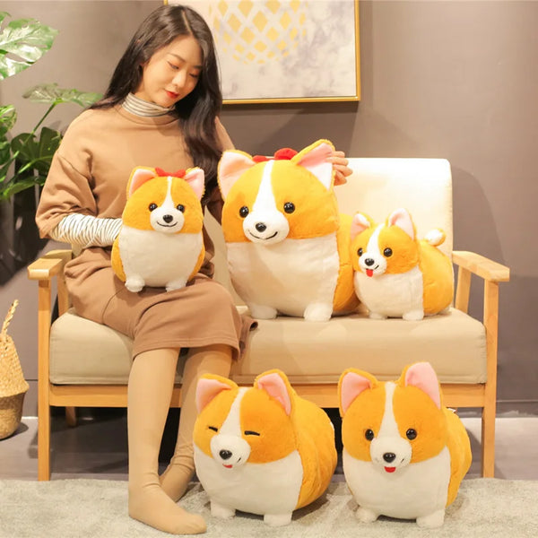 Lovely Corgi Dog Plush Toy – Soft Cartoon Pillow