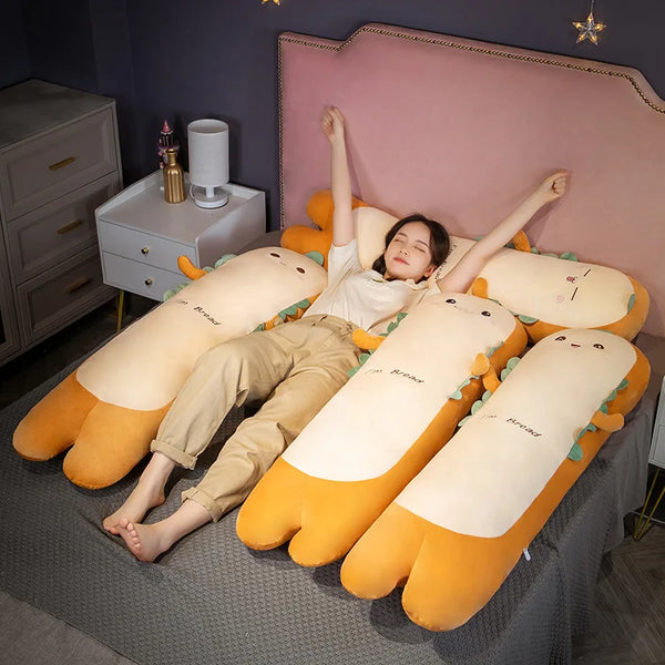 Removable Ultra Soft Long Girls Sleeping Pillow on The Side Clip Legs Boys Bed Cushion