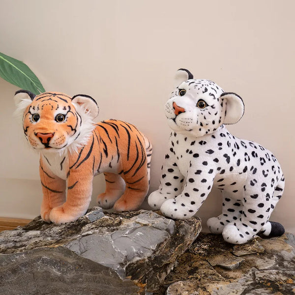 30cm Simulation Stand Lion Snow Leopard Plush Toys Home Decor Stuffed Cute Animals Dolls Soft Real Like Pillow for Boys Gift