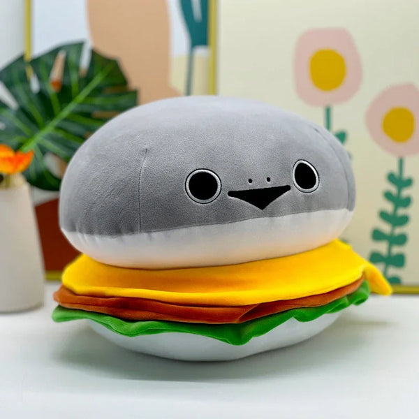Funny Hamburger Puffer Fish Plush Toy – A Unique Blend of Fun and Comfort