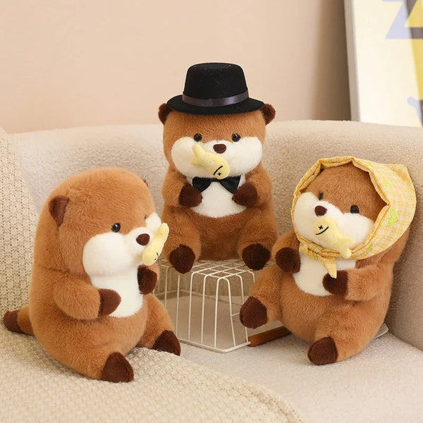 Cartoon Otter with Hat Plush Toy