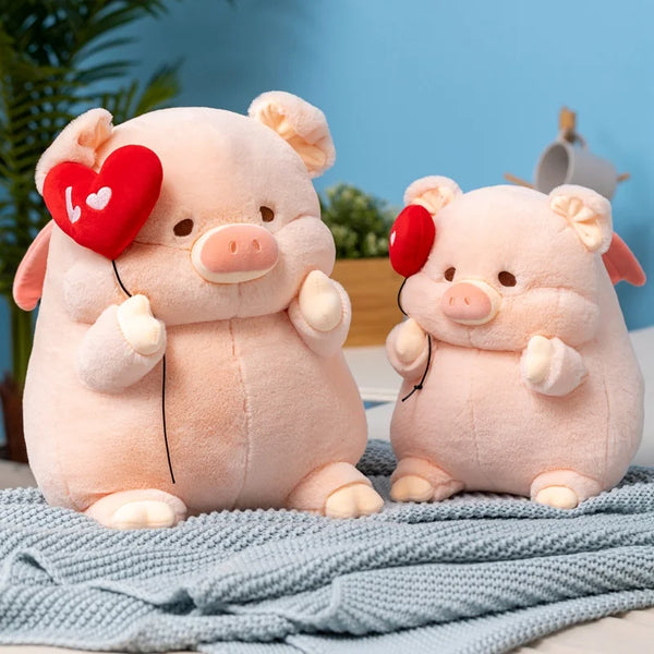 Kawaii Angel Hamburger Heart Backpack Pig Plush Toy