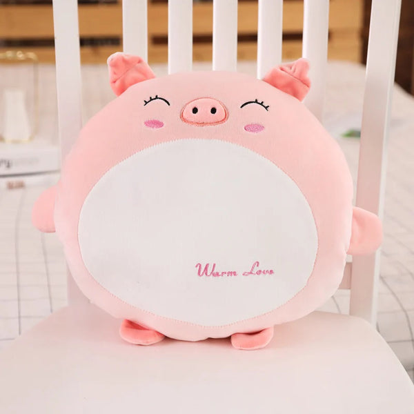 Squishy Cartoon Animals Plush Round Ball Shaped Hand Warmer Warm