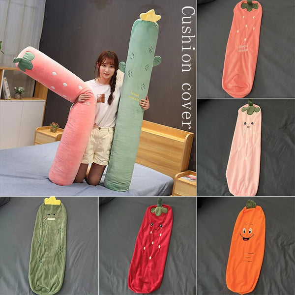 Cylindrical Pillowcase Cute Fruits Soft Long Pillowcase Neck Pillow Cover Sofa Backrest Home