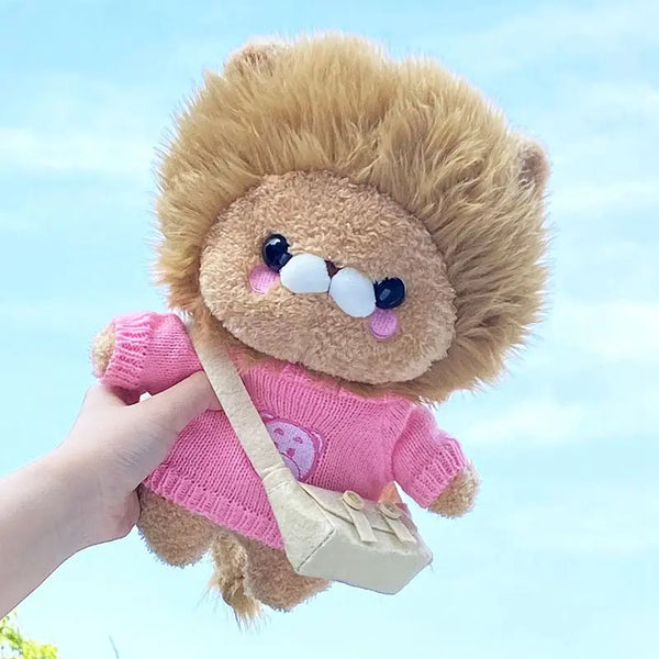 Cafe Lion Plush Toys Golden Lion King Clothes Cartoon Stuffed Dolls Ducks