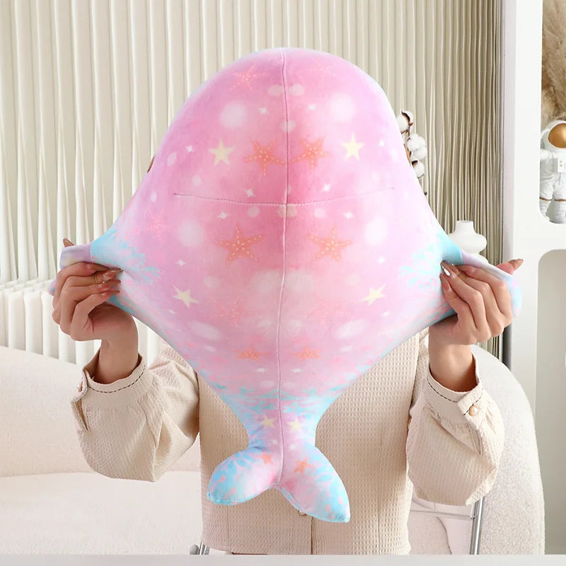 Cute Narwhal Plush Rainbow Starry Sky Narwhal Soft Doll Stuffed Animals Fish