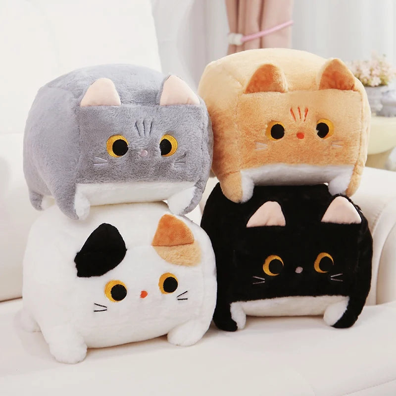 Square Cat Throw Pillow Cute And Funny Soft And Comfortable Sleep With The Pillow