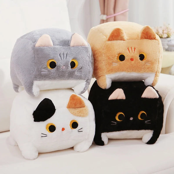 Square Cat Throw Pillow Cute And Funny Soft And Comfortable Sleep With The Pillow