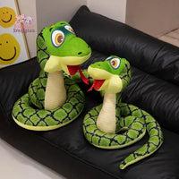 Simulated Green Snakes Plush Toy – Funny Stuffed Snake Plushie Kawaii Snuggle