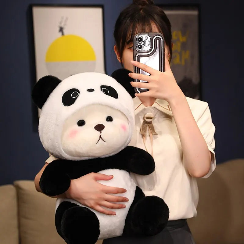 Kawaii Panda Plush Toy Soft Stuffed Bear Turn Into Panda Animal Lovely Style