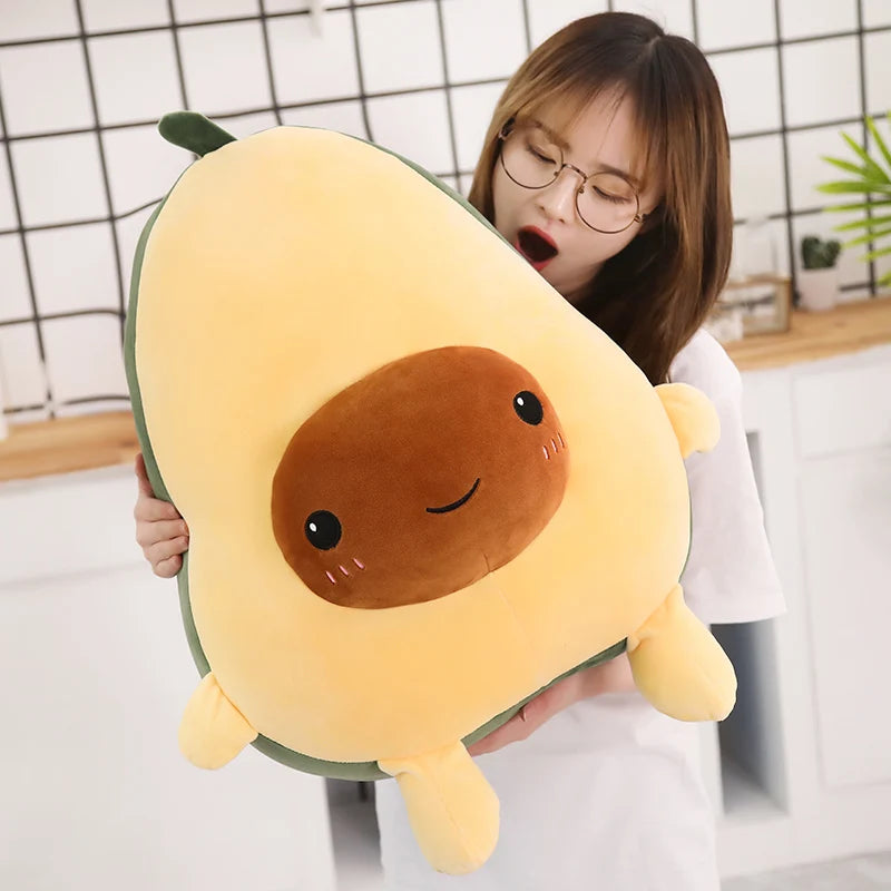 Cute Avocado Stuffed Plush Toy Soft Baby Doll Cartoon Fruit Pillow Sofa Cushion