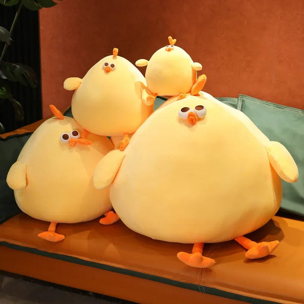 Funny Fat Chicken Plush Toys Pillow Soft Simulation Cute Plushie Dolls Neck Pillow Stuffed Animal