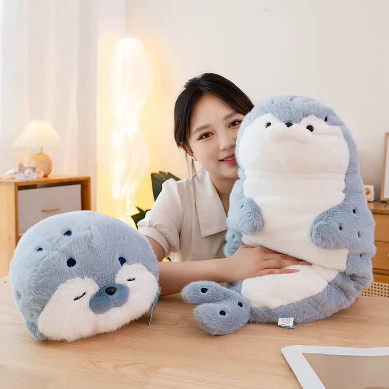 Cartoon Earphone Seal Sea Otter Plush – A Round Bundle of Joy