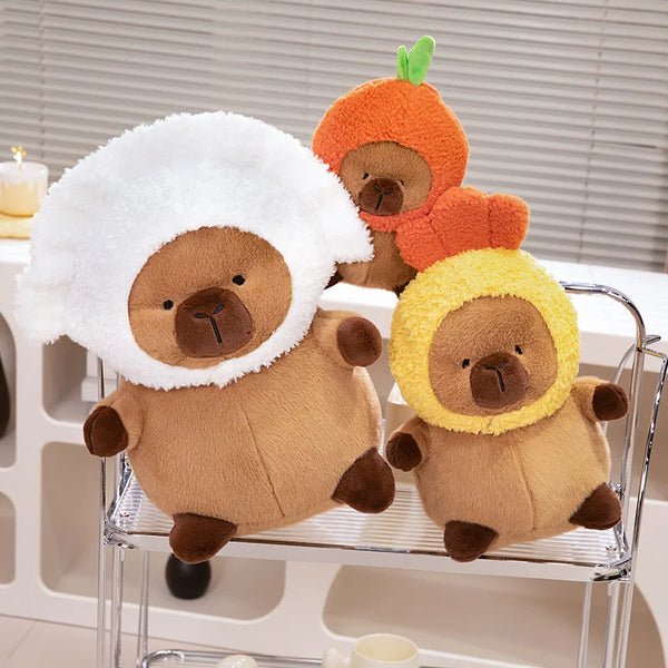 Cute Cartoon Capybara with Hat Plush Toy
