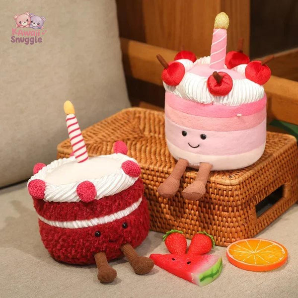 Sweet Cherry Birthday Cake Plush – A Slice of Celebration!