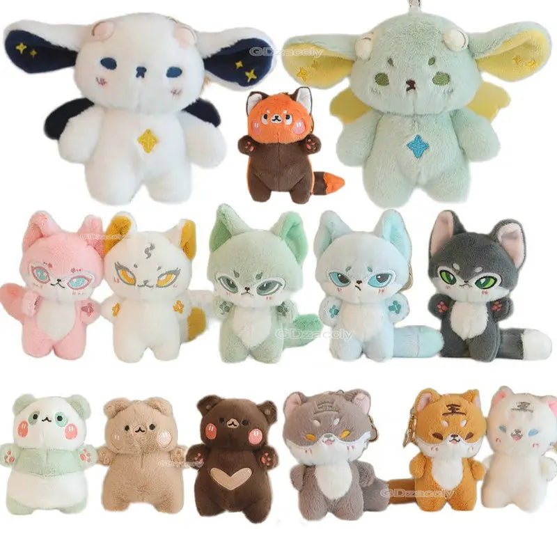 Kawaii Magic Starry Wings Sheep Plushie Keychain – Small Animal Pendant Plush for Bags & Gifts