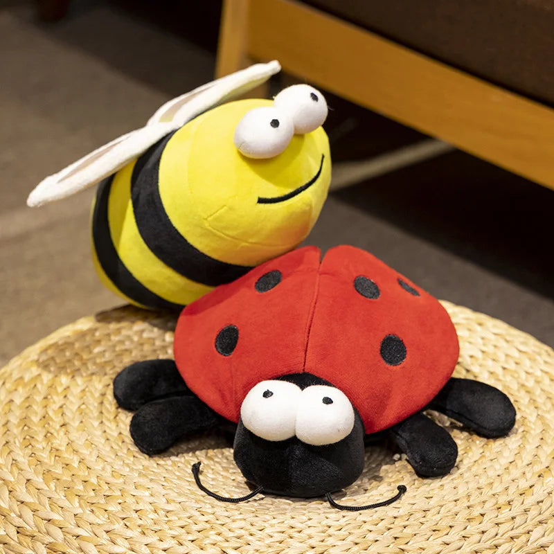 Colorful Ladybug and Bee Plush Toys – Soft Insect Dolls for Kids' Gifts
