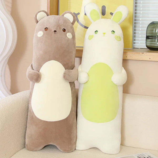Cartoon Animal Rabbit Bear Duck Chick Plush Toys Stuffed Soft Long Sleep Pillow Doll