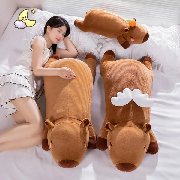 Angel Wing Capybara Plush Soft Lying Hug Pillow