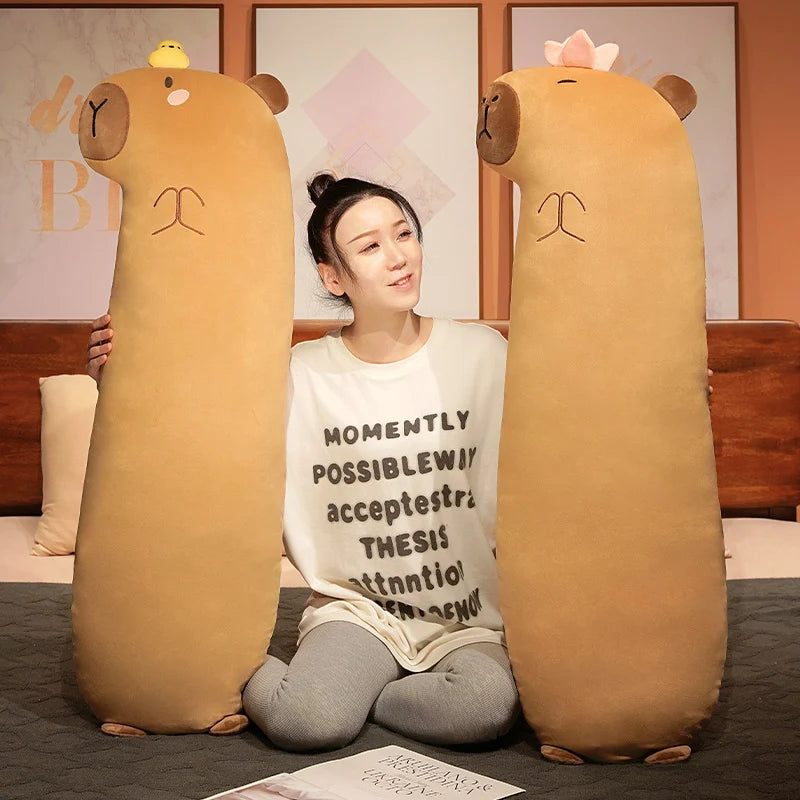 Giant Long Kawaii Capybara Plush Toys Sleeping Pillow Soft Cartoon Stuffed Animal