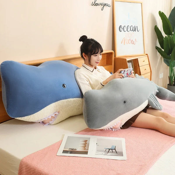 Lifelike Sperm Whale Plush Toy – Soft Sea Animal Cushion