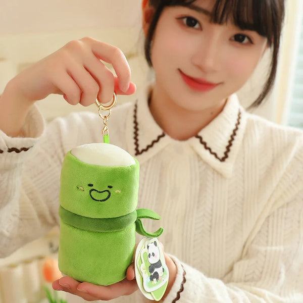 Cute Bamboo Panda Plush Toy Small Pendant  Stuffed Animals Soft Doll Fluffy Panda