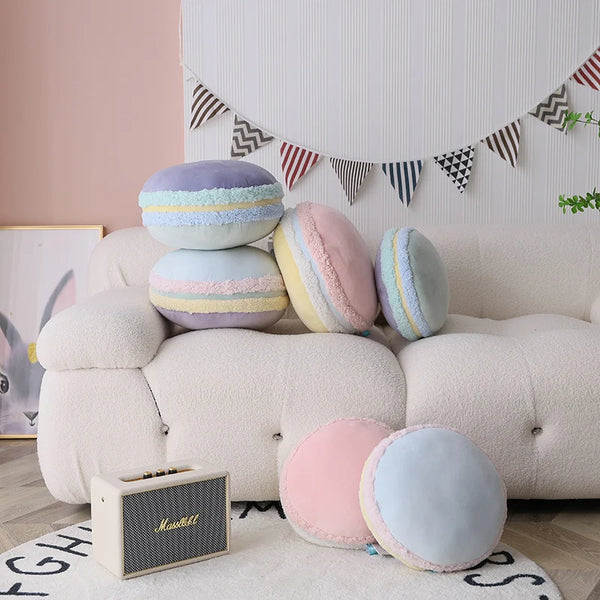 New Pure Color French Macaron Plush Doll Pillow – Creative Gift and Comfort