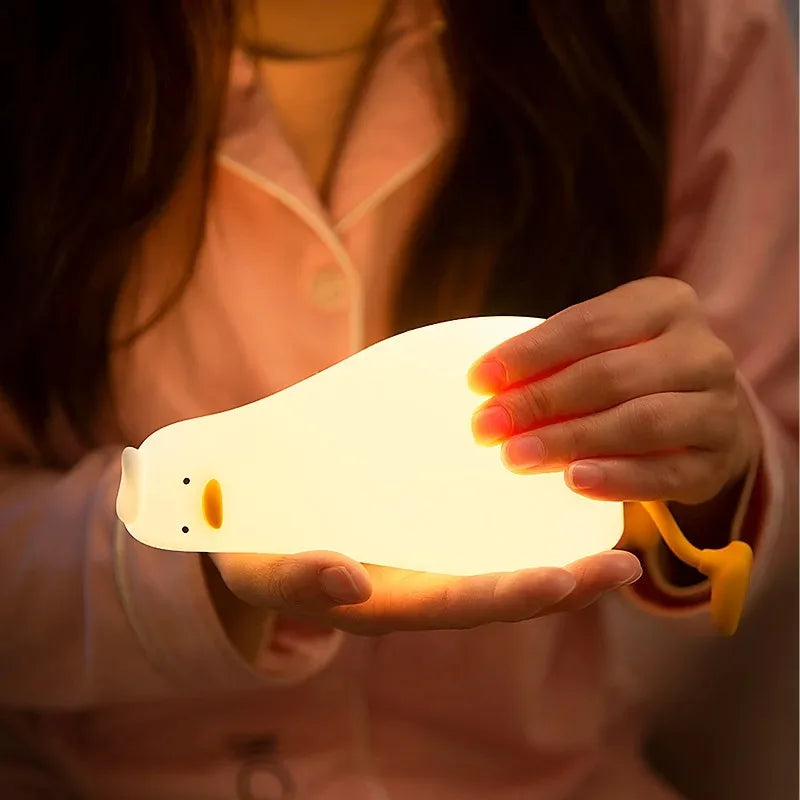 Duck Rechargeable LED Night Light Pat Silicone Lamp Bedside