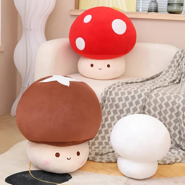 Cute Simulated Mushroom Plush Toy Stuffed Soft Lifelike Plant Kawaii Shiitake Mushroom