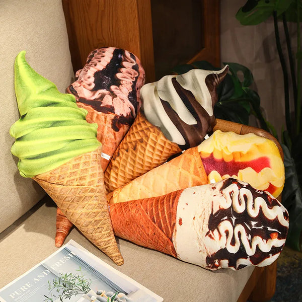 Sweeten Your Home with 3D Ice Cream Shape Plush Pillows