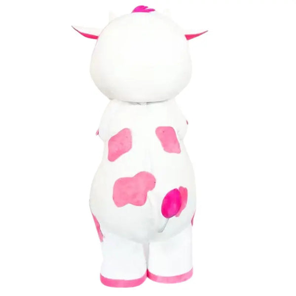 Cute Pink Cow & Gray Cat Mascot Costumes – perfect for anime shows, Christmas, Halloween, or events. Fun, soft, and eye-catching for adult performers!