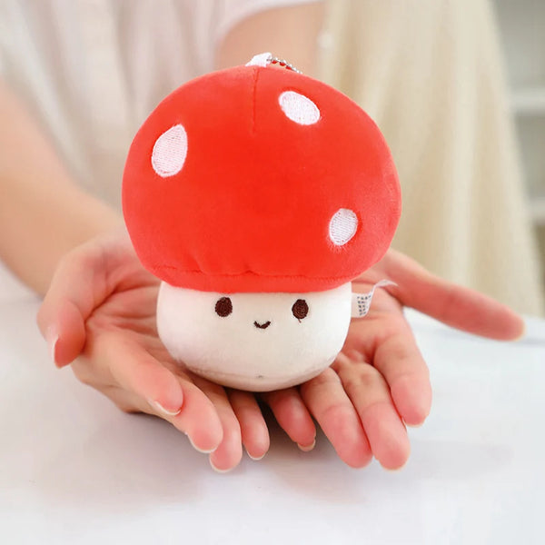 Kawaii Colorful Mushroom Plush Keychain – Pocket-Sized Whimsy for Everyday Joy