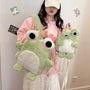 Cute plush frog backpack funny cartoon school bag small shoulder bag