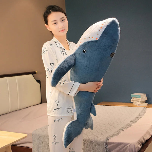 Giant Size Whale Plush Toy Blue Sea Animals Stuffed Huggable Shark