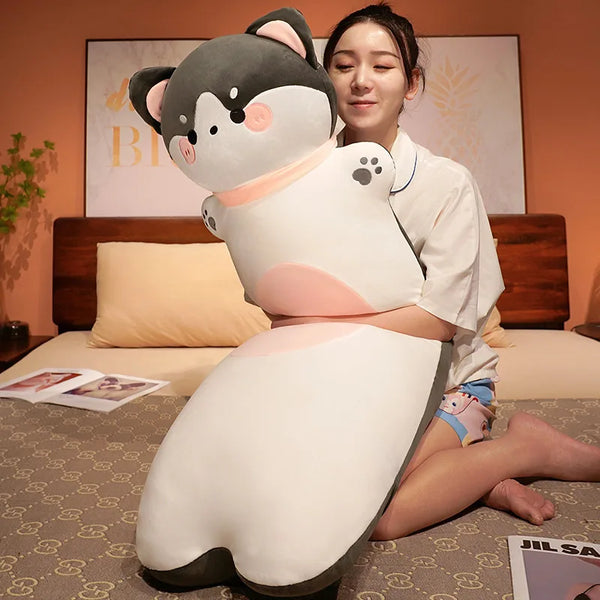 Cute Soft Long Fox Cat Monkey Rabbit Husky Plush Toys Stuffed Animal Cushion