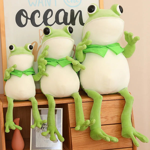 Kawaii Cloak Frog Plush Toy Soft Stuffed Animal Big Eyes Frog Doll Lovely Baby Hug