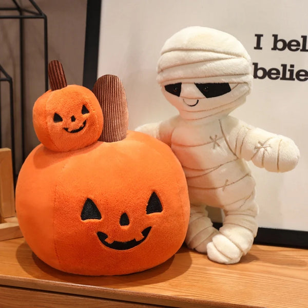 Cartoon Halloween Pumpkin Ghost Plush Toy Funny Halloween Plush Doll Pillow Home Party Decor Gift