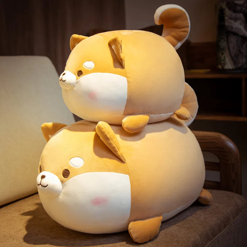 Cute Fat Round Dog Plush Toy Big Shiba Inu Pillow for Girls and Birthday Gifts