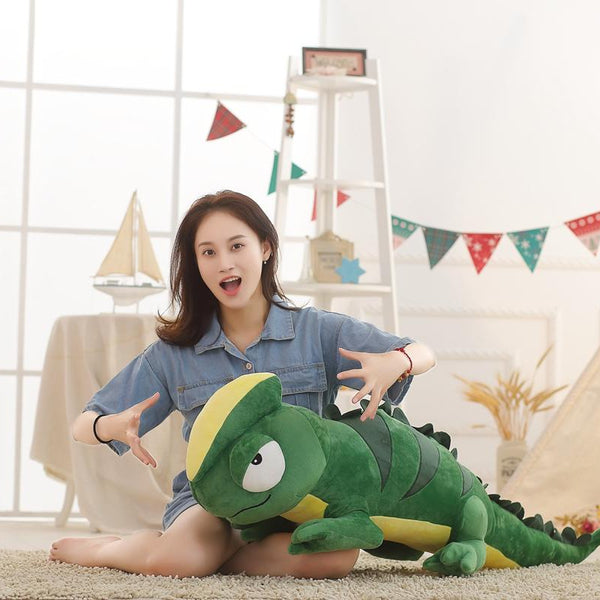 Giant Chameleon Plush Toy – Soft & Realistic Stuffed Lizard Pillow