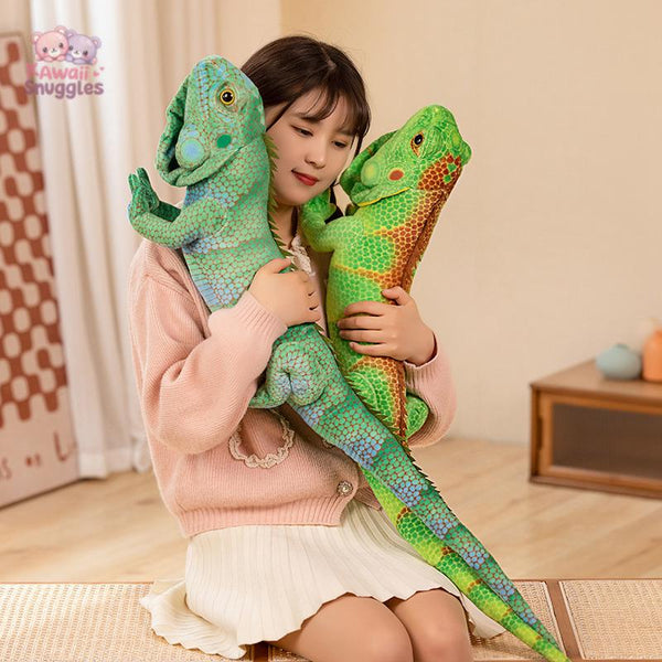 Realistic Lizard & Chameleon Plush Toys – Soft Stuffed Reptile Dolls