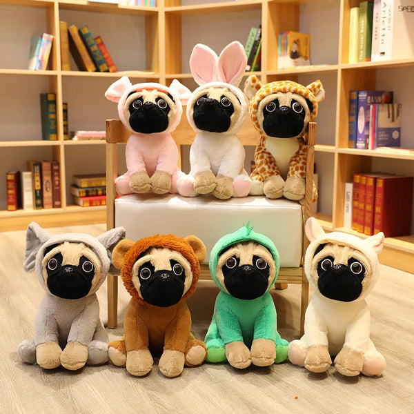 Kawaii Dog Stuffed Cute Dress up Bulldog Animal Toys Lovely Dolls for Children