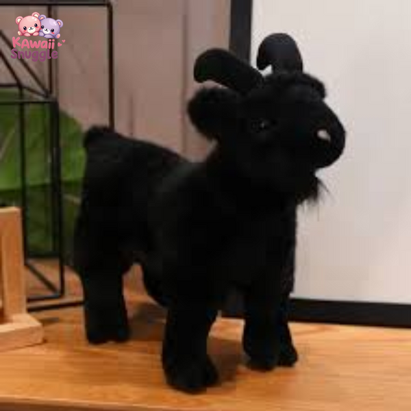 Real Life White Black Goat Soft Toy – A Cuddly Farmyard Friend Kawaii Snuggle