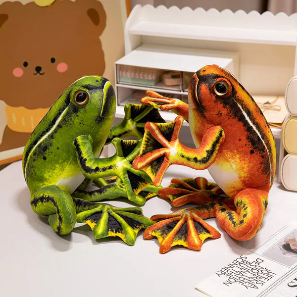 Simulation Cute Green Yellow Frog Plush Toy – A Playful & Soft Companion